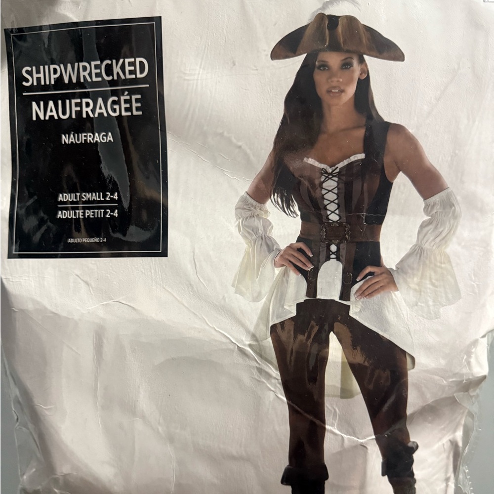 Shipwrecked Pirate Costume for women - Brown and White